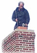Don Goss cleans a chimney in the Wattsburg area